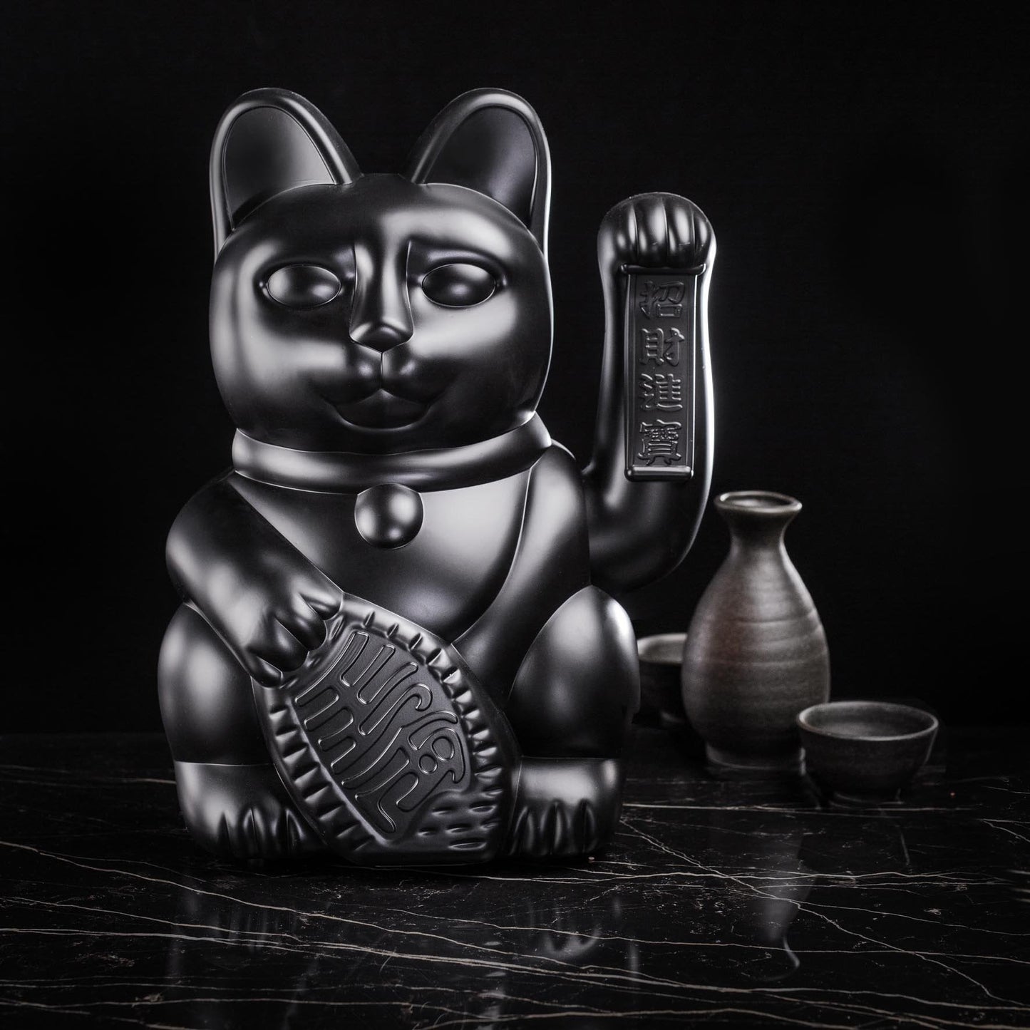 Grande Gato Afortunado Negro - el Gato Afortunado