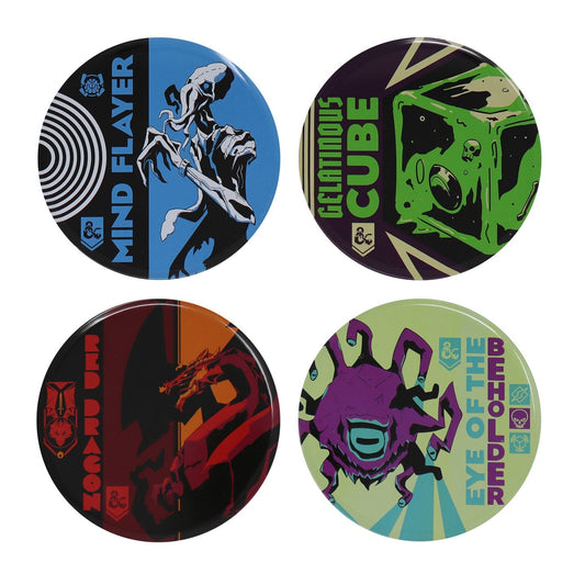 Set de 4 sous-verres métal imprimés Dungeons & Dragons