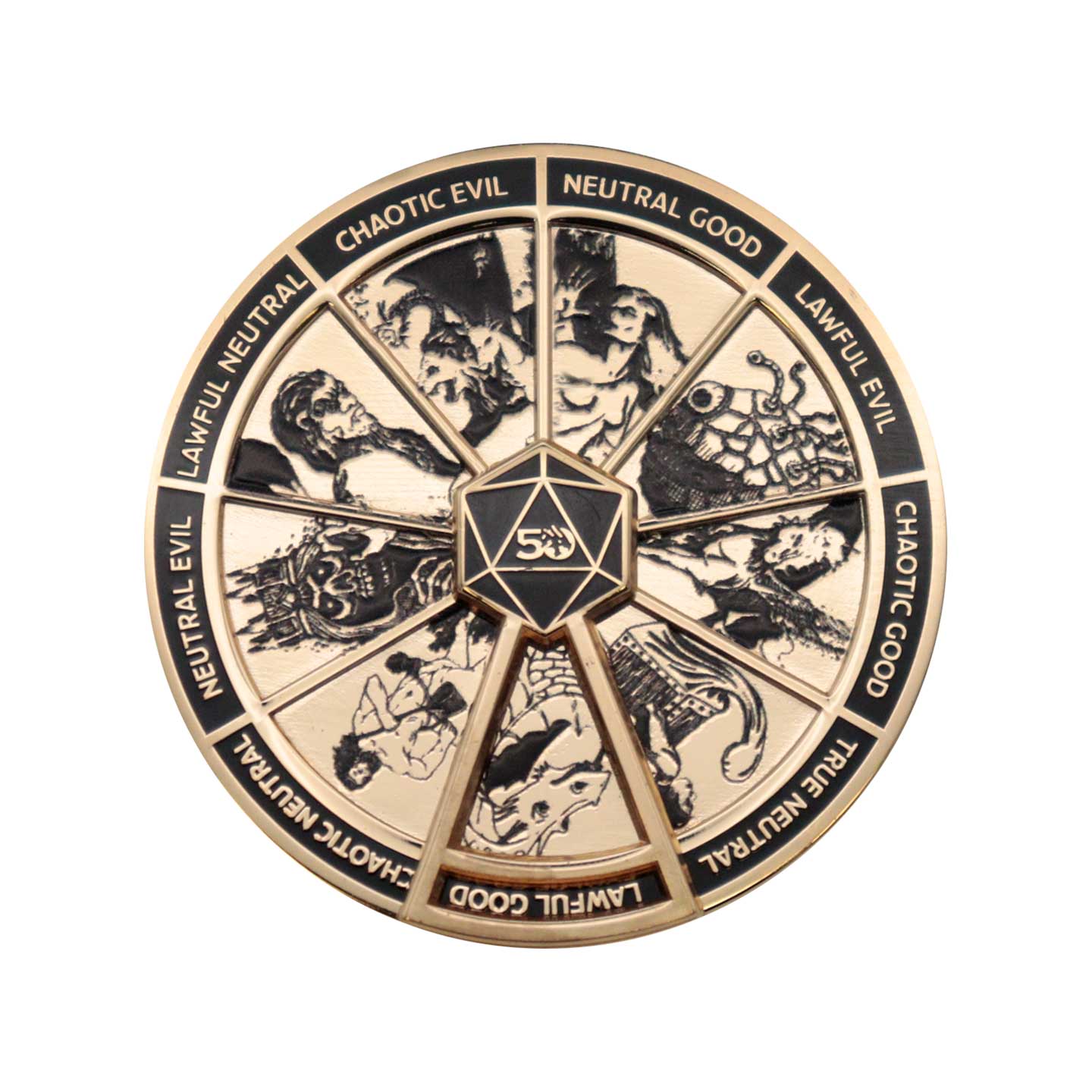 Pin's Dungeons & Dragons - 50th Anniversary Antique Gold Spinner