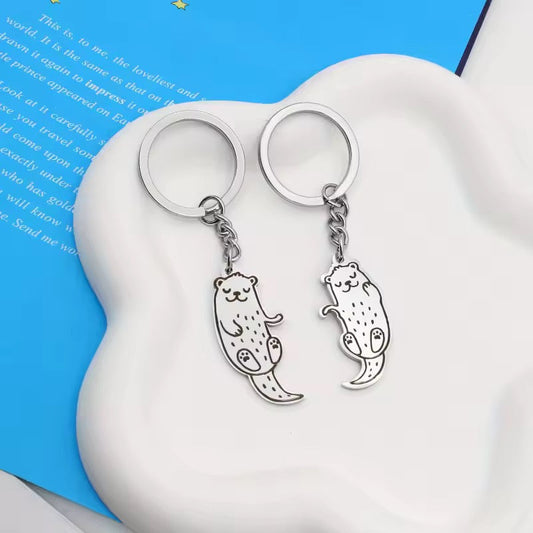 Porte clés Couple de Loutres