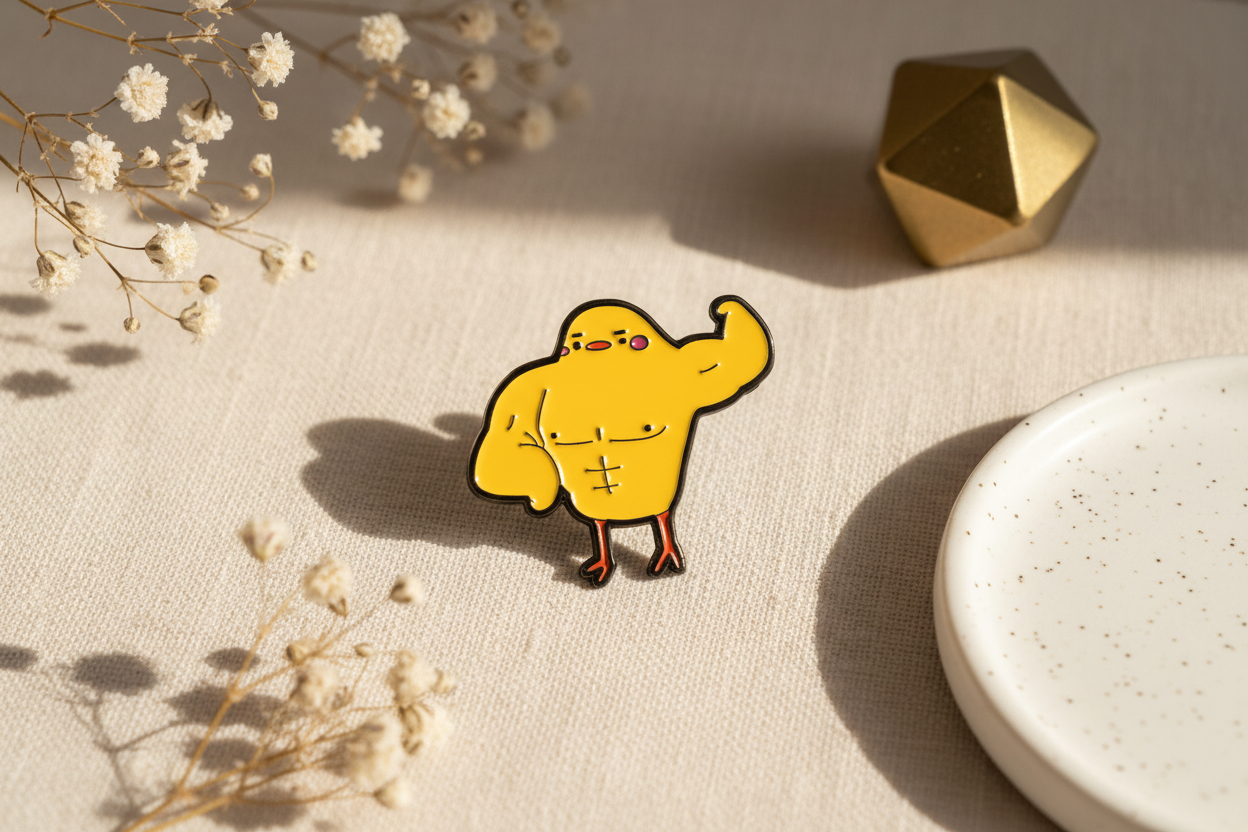 Photo produit - Pin’s Canard Jaune Musclé