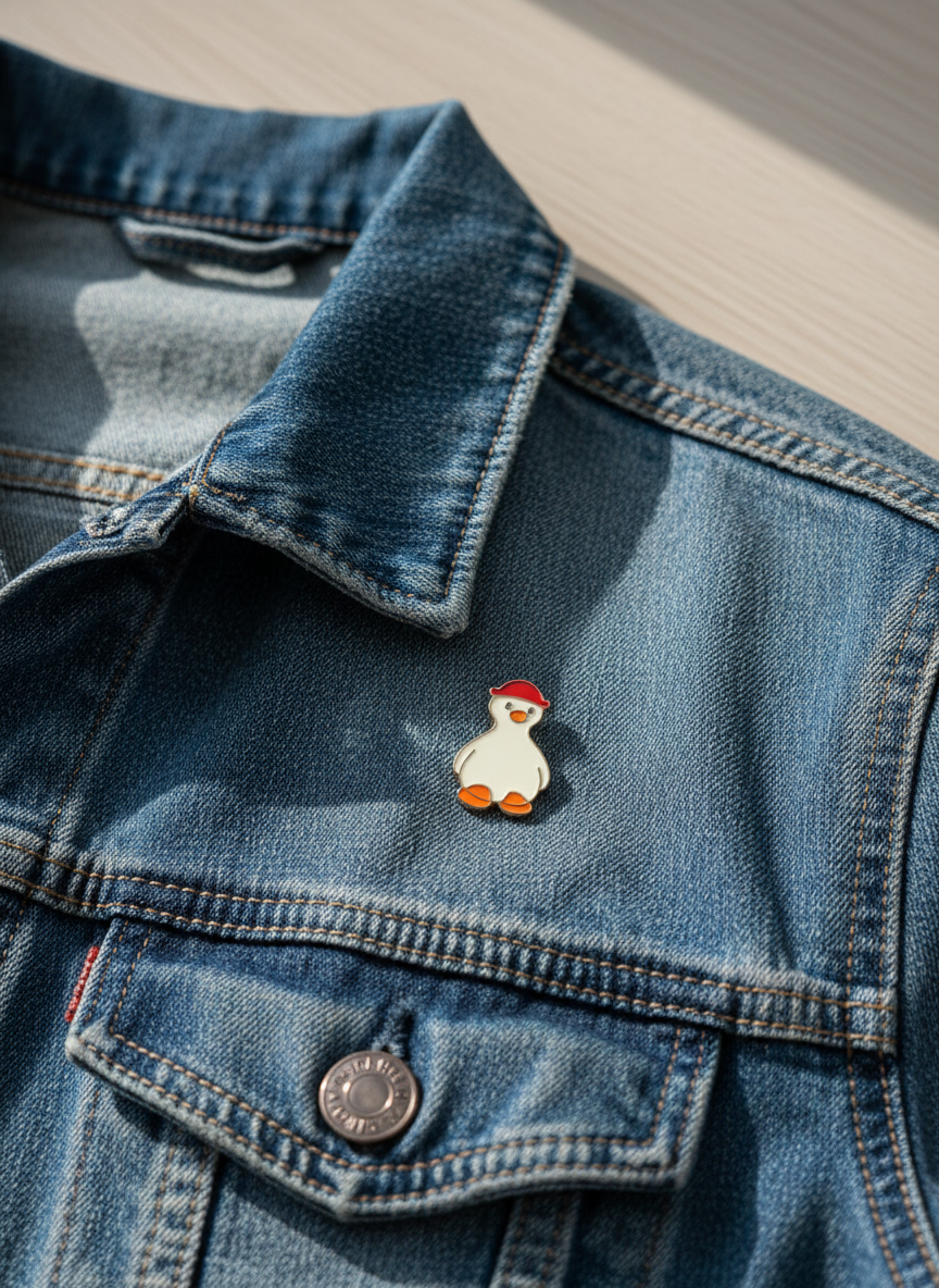 White Duck Pin with Red Hat 