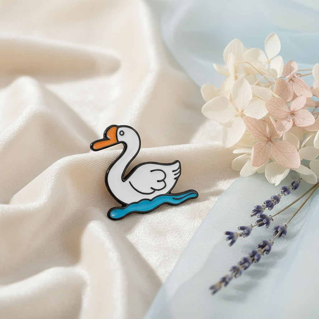 Photo produit - Pin's Canard Blanc sur l’eau