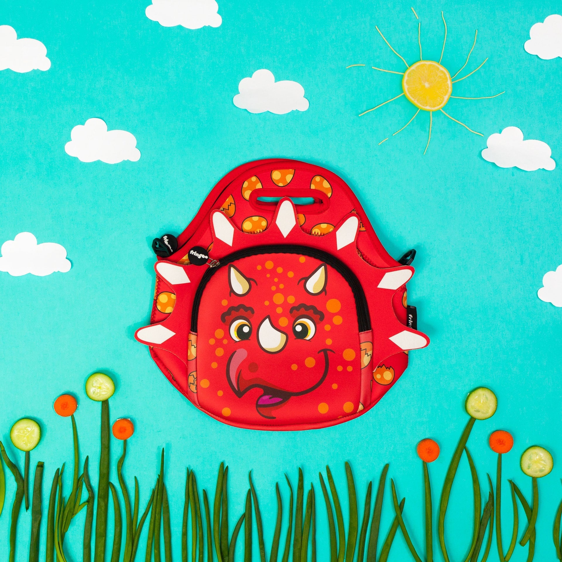 Sac repas enfant – dinosaure rouge
