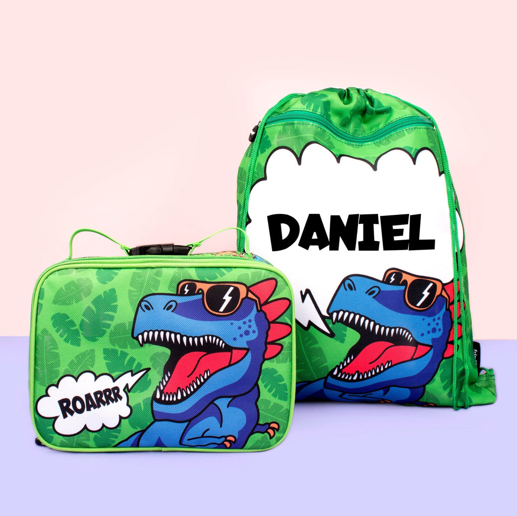 Sac à cordon – dinosaure bleu