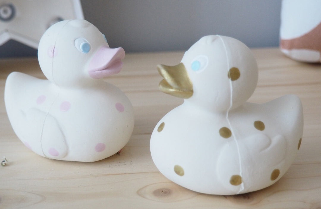 Elvis le Canard Pois Dorés – Jouet de bain et dentition bébé – vue produit 7