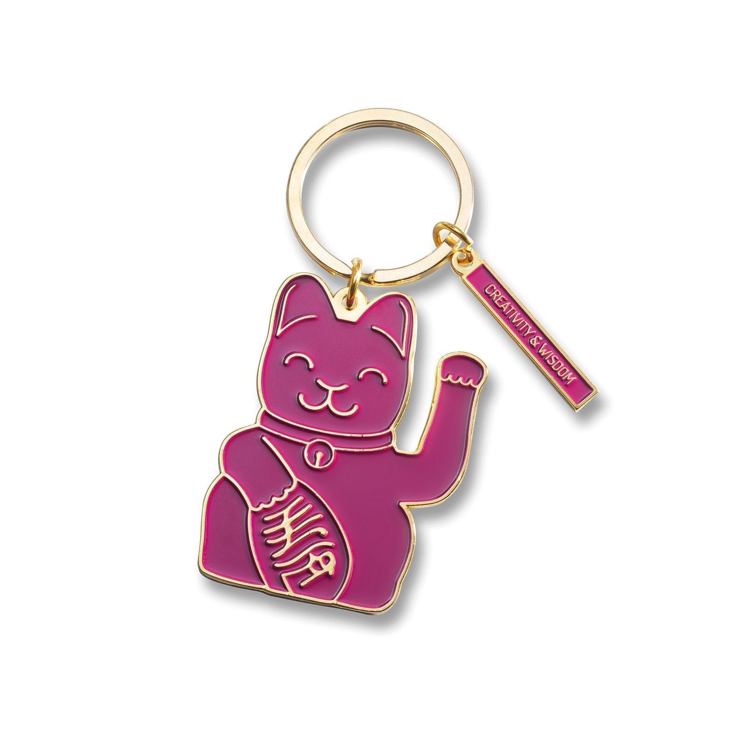 Porte-clés Chat Chanceux Violet - le Chat Chanceux