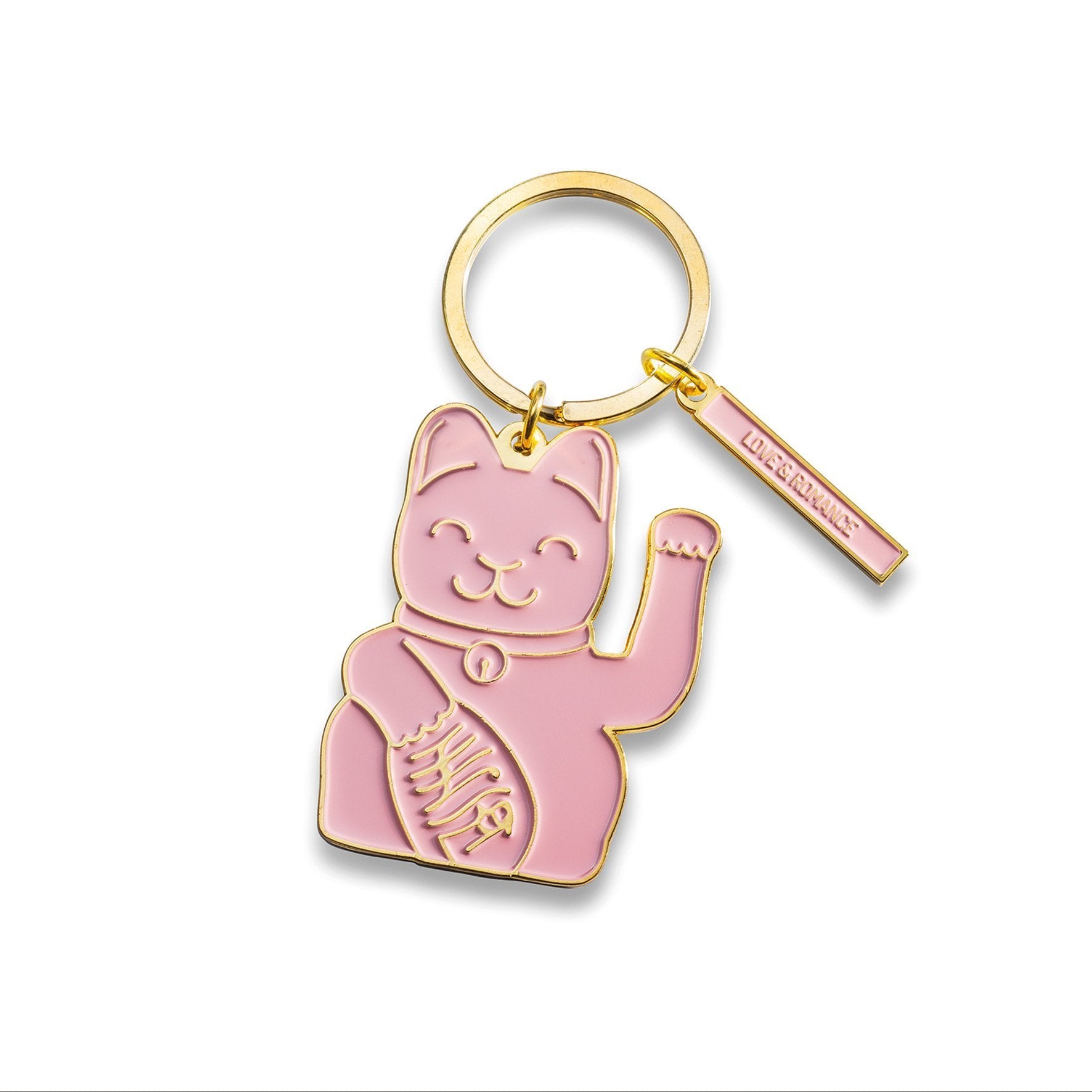 porte cles chat chanceux rose donkey 400932 4260407135668