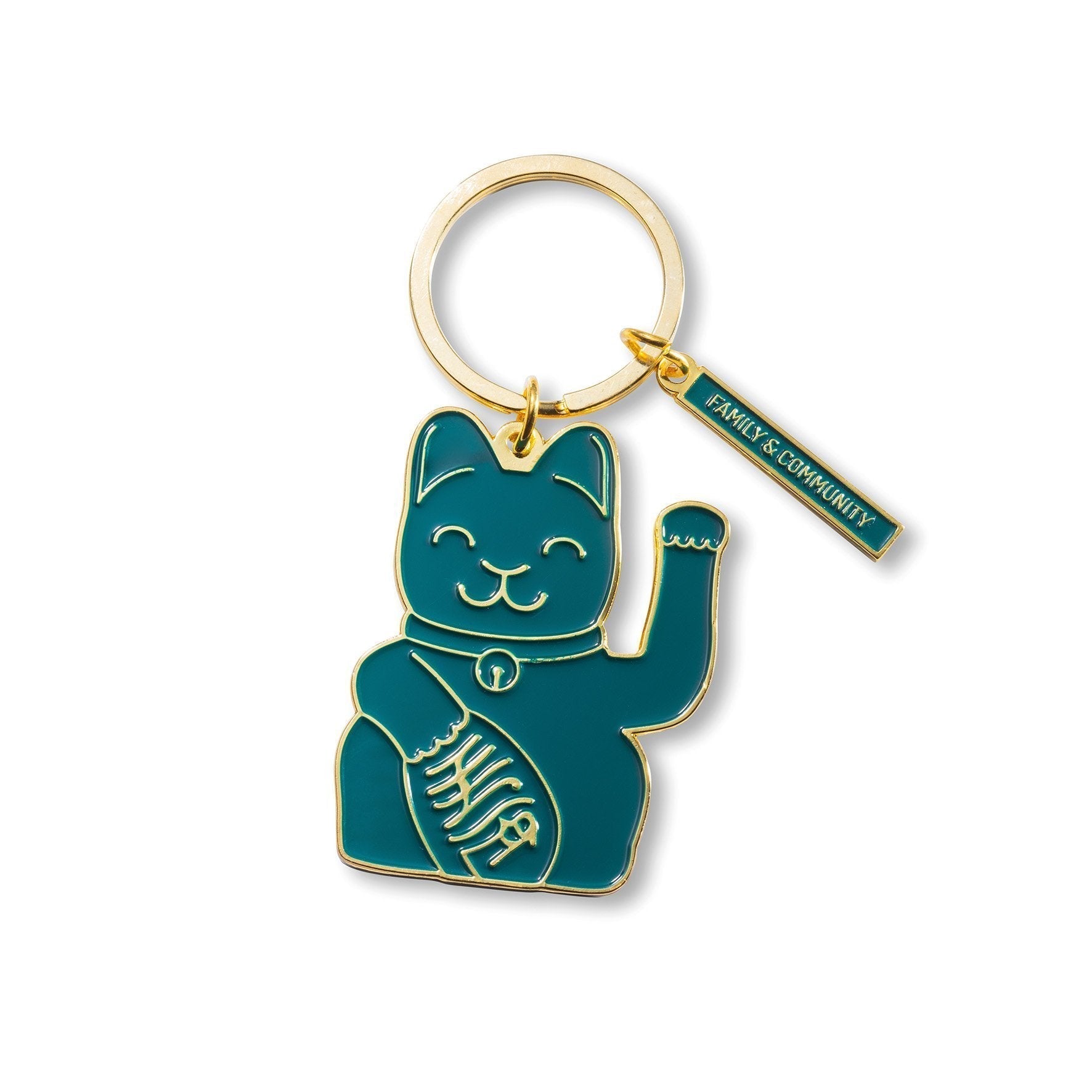 Porte-clés Chat Chanceux Vert Donkey | Boutique d'objets cadeaux designs