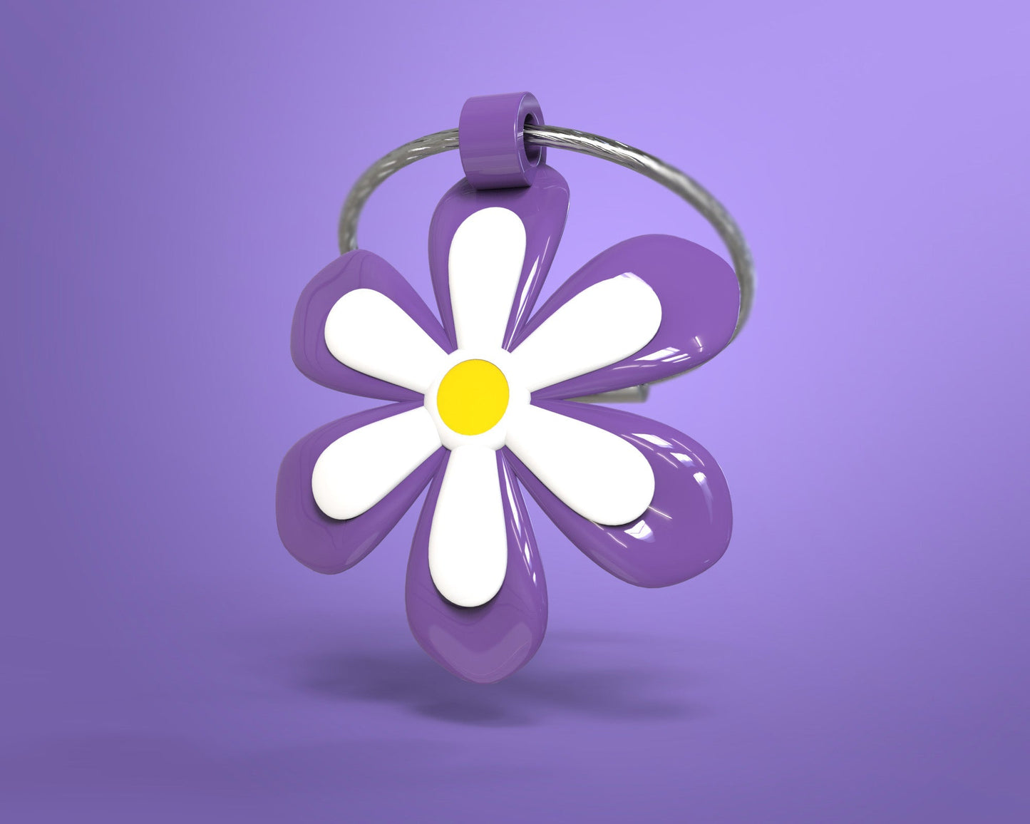 Porte clés Fleur Violette