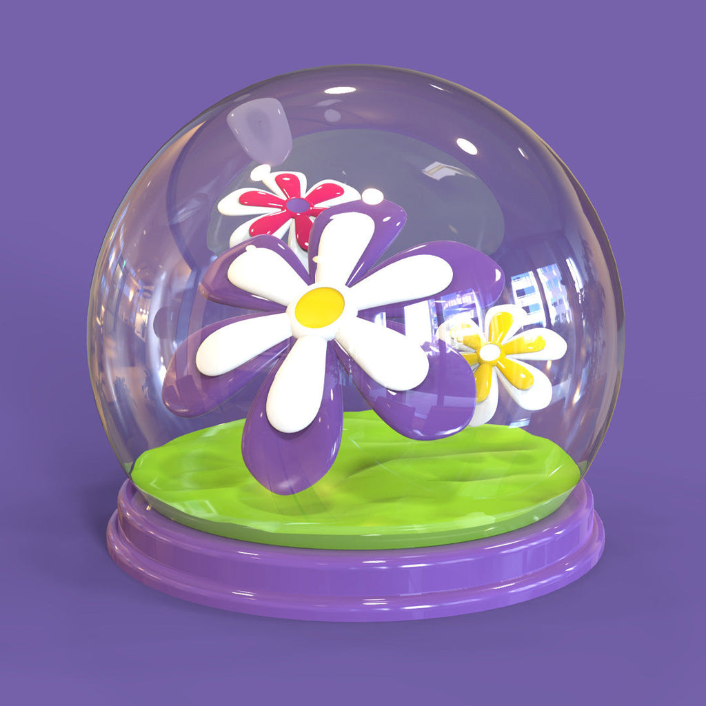 Violett blomma nyckelring