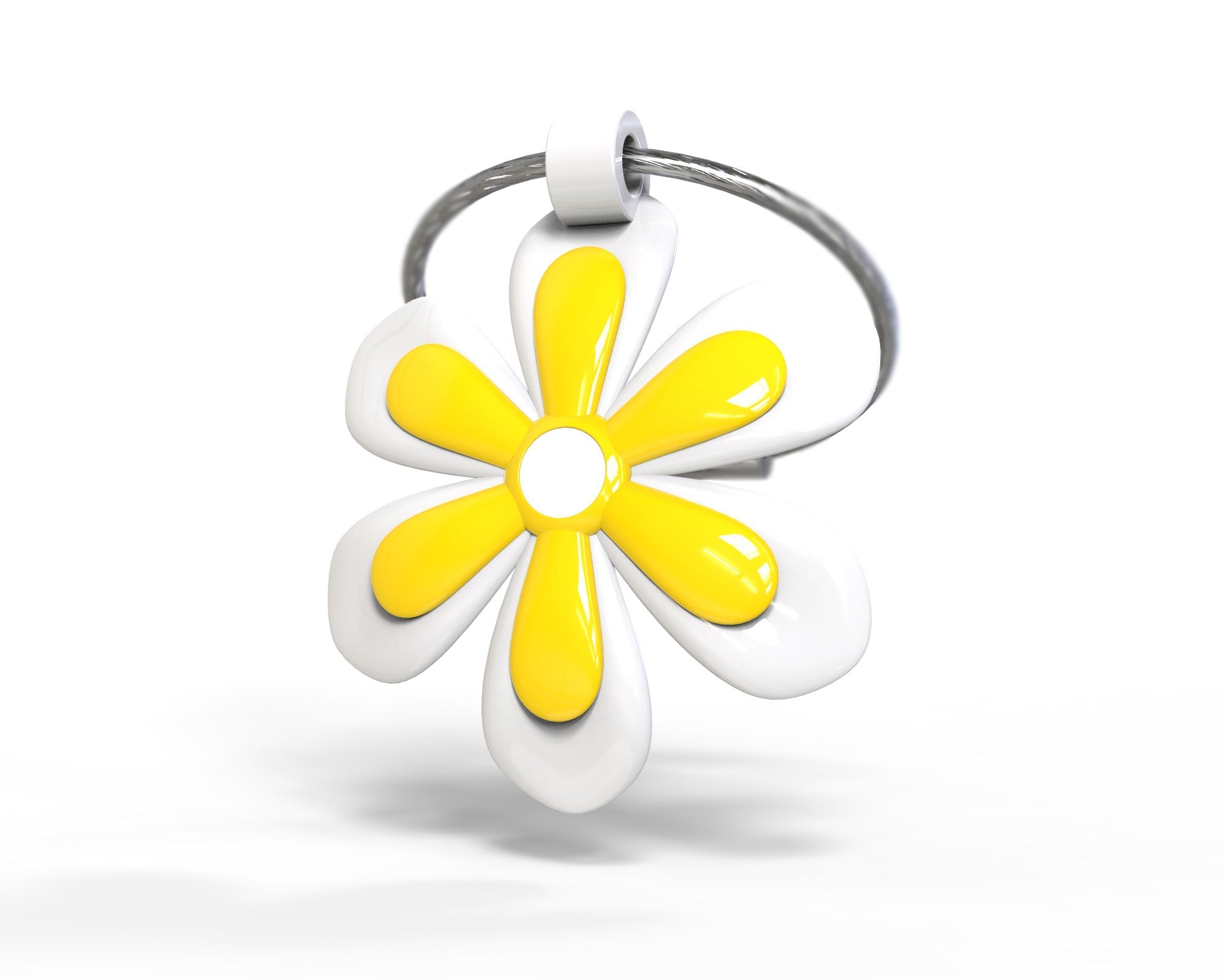 Gelber Blumen-Schlüsselanhänger