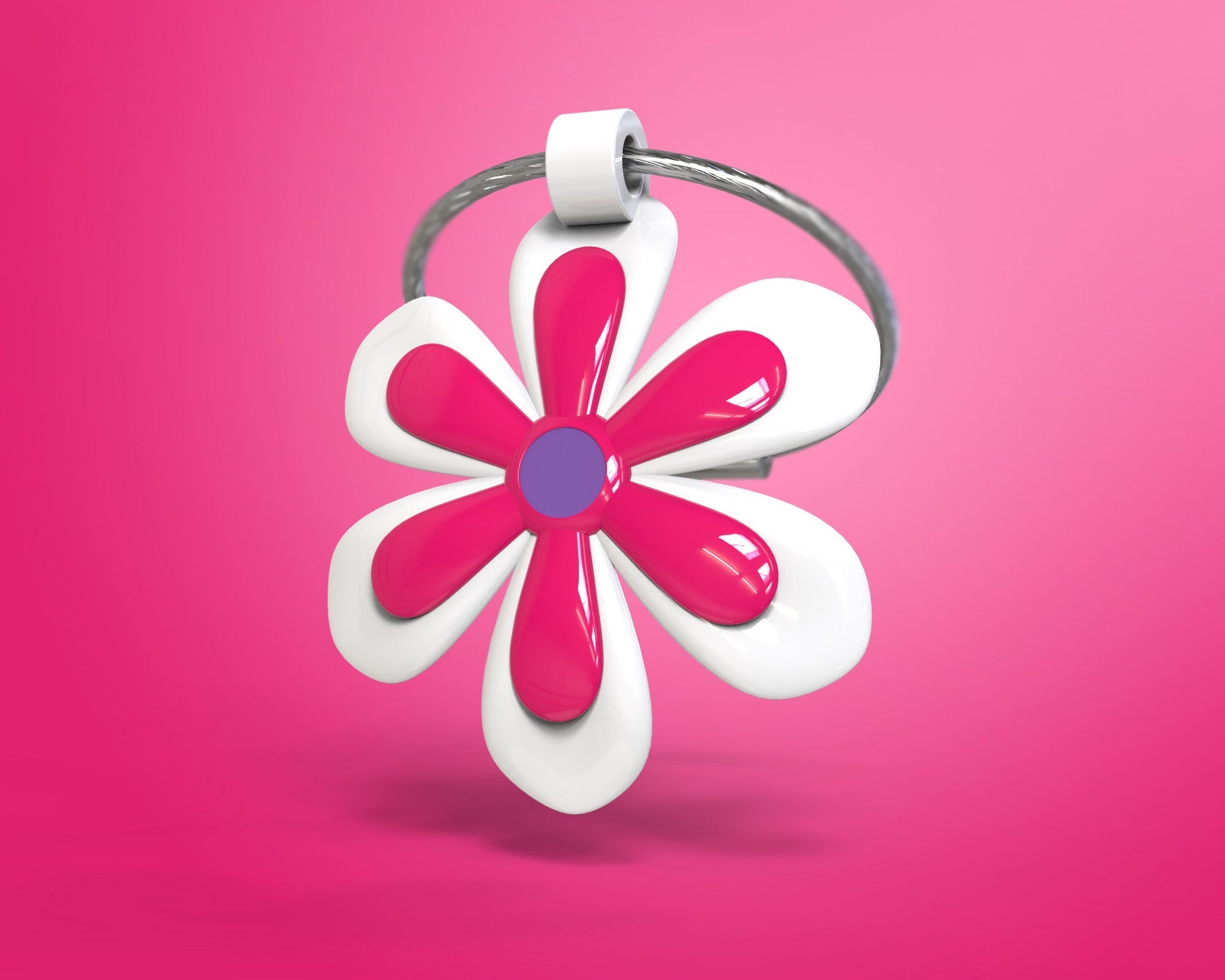 Schlüsselanhänger mit rosa Blume
