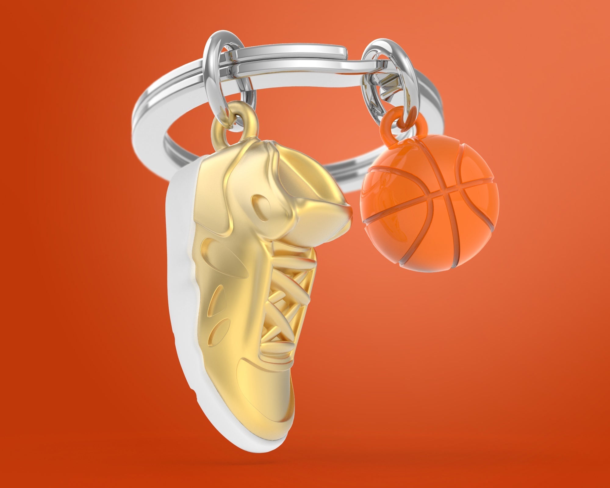Orange Basketball Keychain