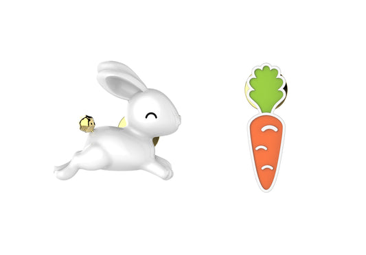 Pins Lapin et Carotte Meta[l]morphose | Boutique d'objets cadeaux designs CoolDesign.fr