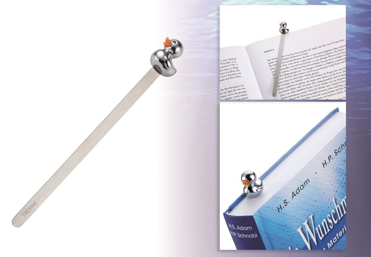 Marcador de pato plateado