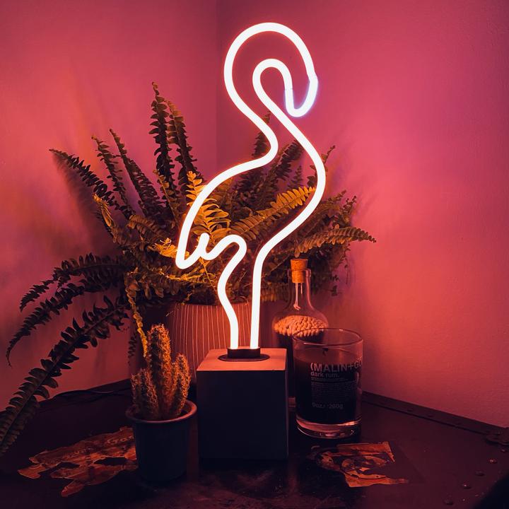 neon concrete base flamingo 