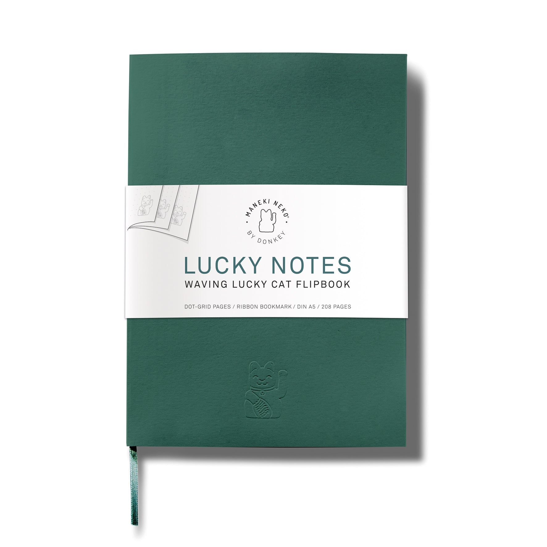 notebook chat chanceux vert donkey 