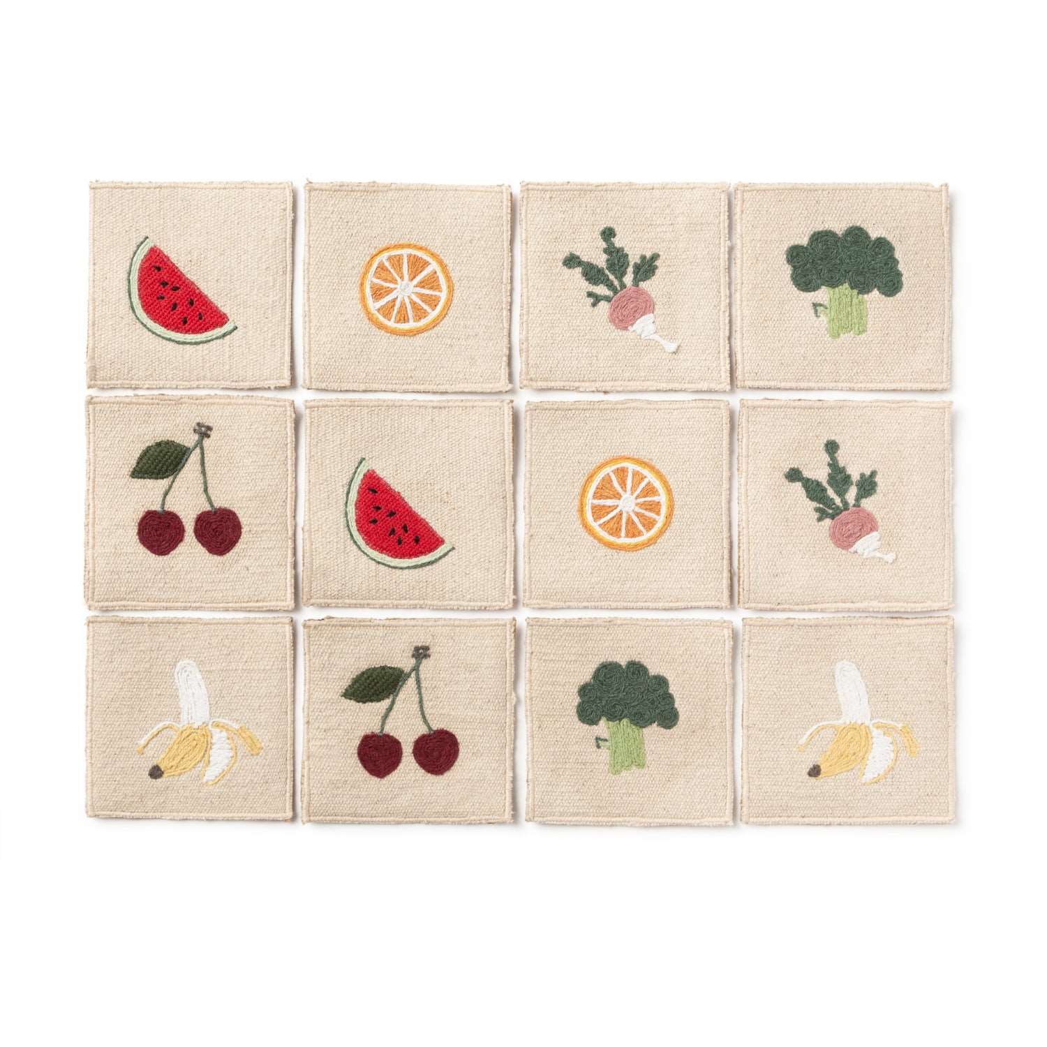 Fruits & Veggies – Jeu de mémoire en tissu