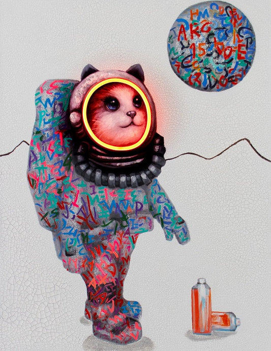 'Space Cat' Wandkunst – LED Neon