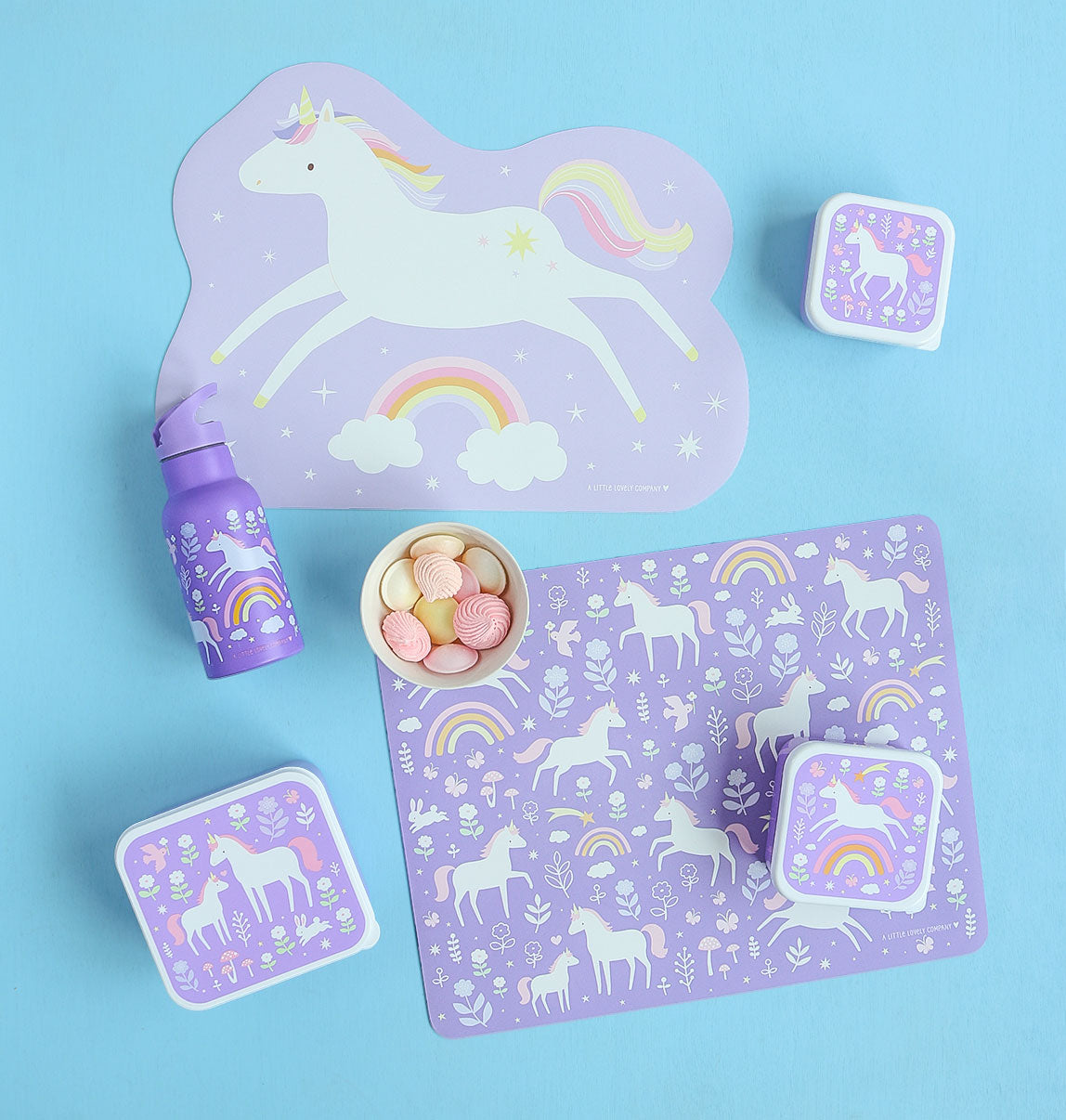 Set de table enfant - Licorne bondissante – vue 2 – A Little Lovely Company