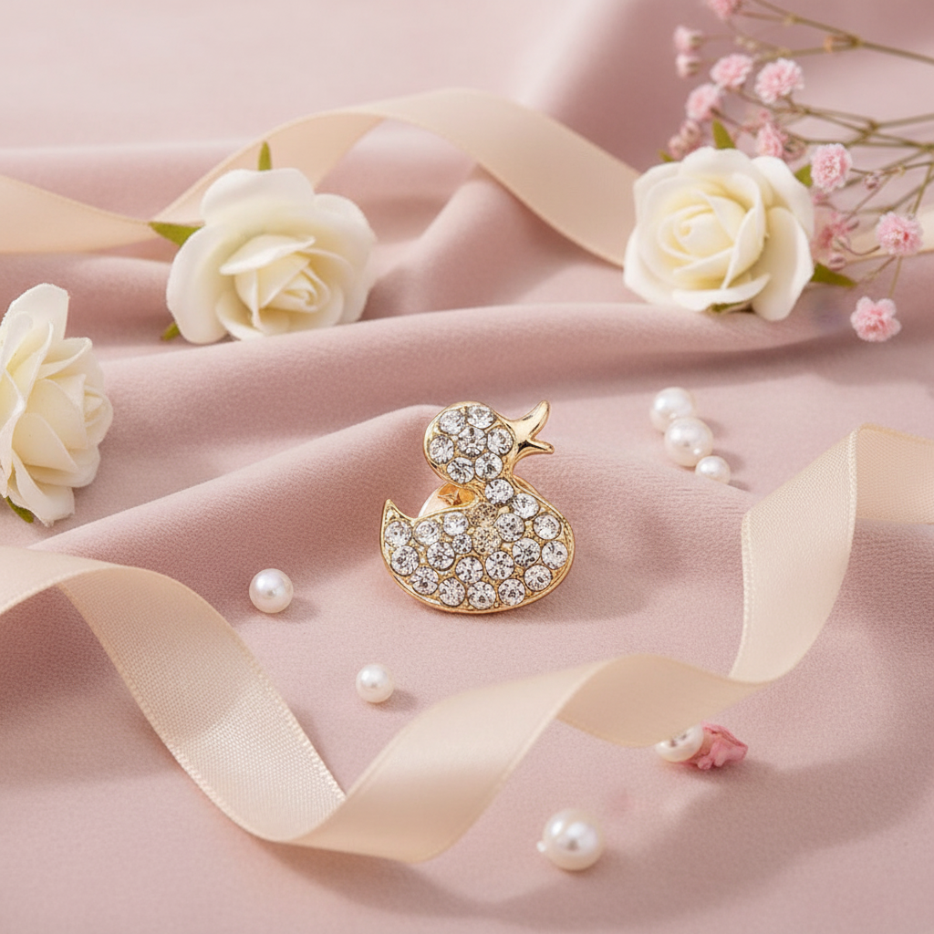 Alfinete de pato com strass