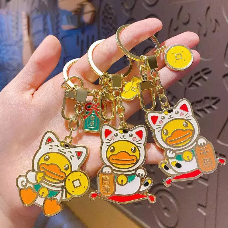 porte clefs canard chat chanceux b duck 