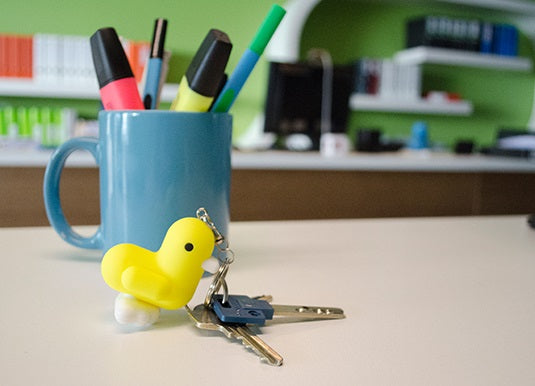Neon Yellow Duck Keychain