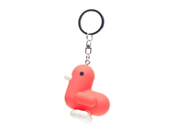 Fluorescent Red Duck Keychain