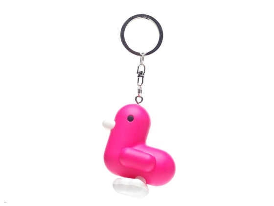 Fluorescent Pink Duck Keychain