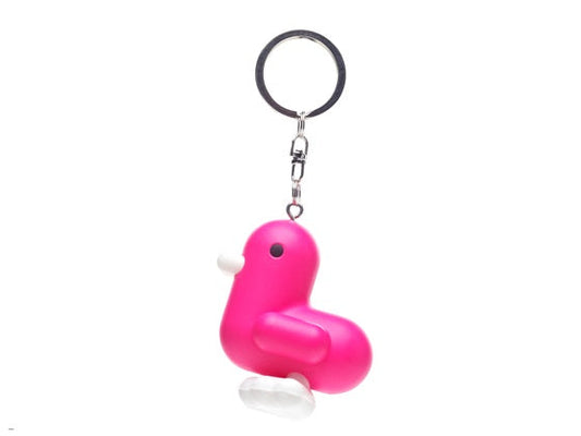 Fluorescent Pink Duck Keychain