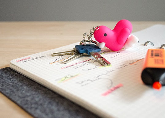 Fluorescent Pink Duck Keychain