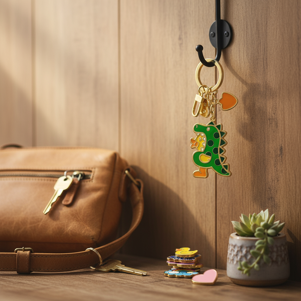 Schlüsselanhänger mit Dinosaurier-Ente