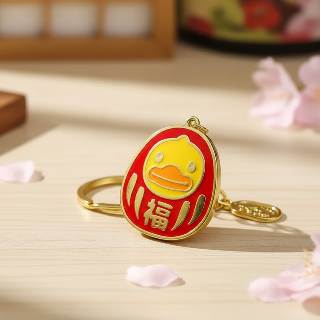Daruma-Ente Schlüsselanhänger