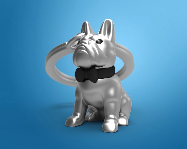 Porte clés Bulldog Argenté Meta[l]morphose