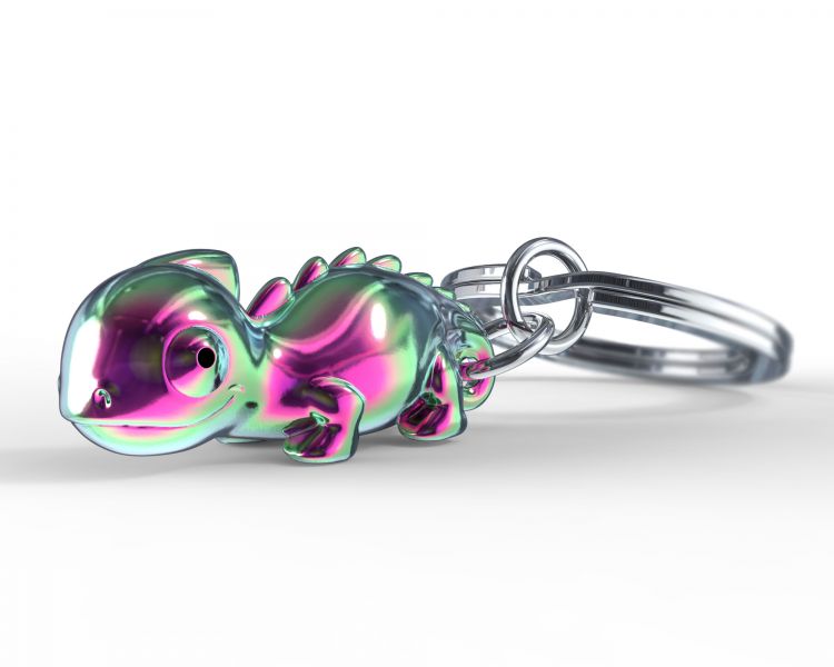 porte cles cameleon arc en ciel metalmorphose 