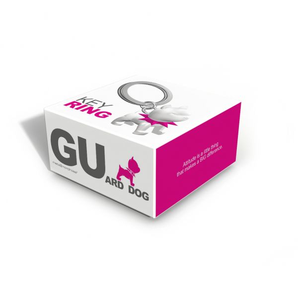 porte cles chien bully blanc metalmorphose 