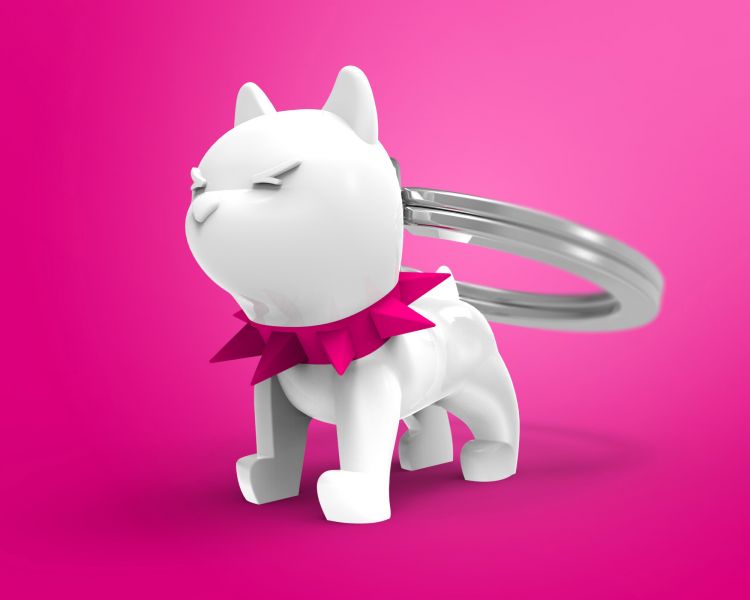 porte cles chien bully blanc metalmorphose MTM077 01 5404006036653