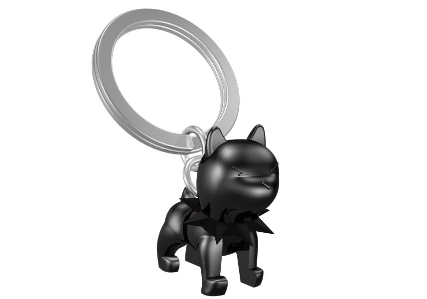 porte cles chien bully noir metalmorphose 