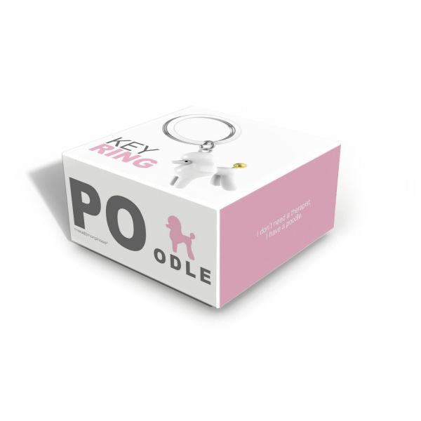 porte cles caniche blanc metalmorphose 