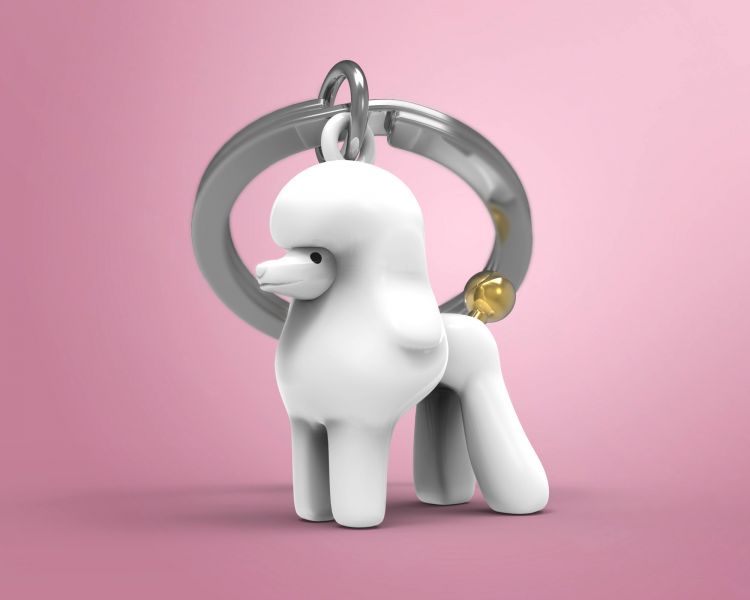 porte cles caniche blanc metalmorphose MTM255 01 5404006046652