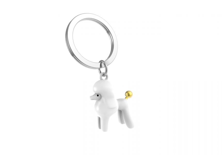 porte cles caniche blanc metalmorphose 