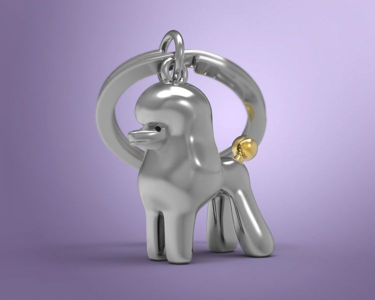 porte llaves caniche argente metalmorphose MTM255 02