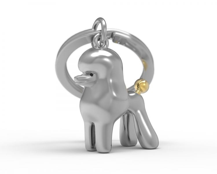 porte llaves caniche argente metalmorphose