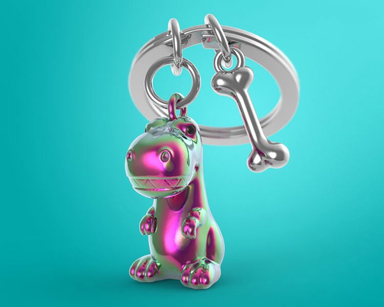 porte cles dino arc en ciel metalmorphose MTM225 03 5404006043989