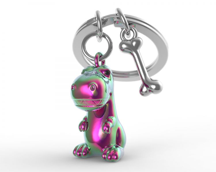 porte cles dino arc en ciel metalmorphose 