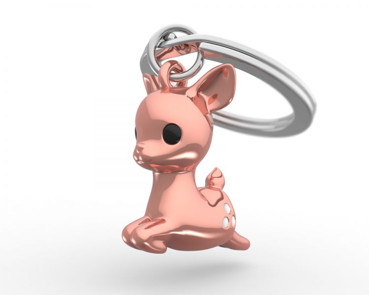 porte cles faon rose metalmorphose 
