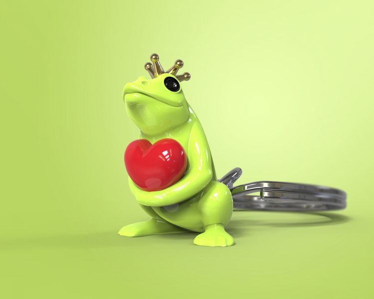 porte cles grenouille verte coeur metalmorphose MTM217 01 5404006047079