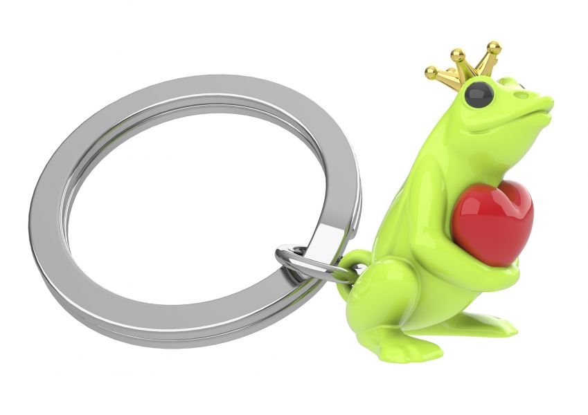 porte cles grenouille verte coeur metalmorphose 