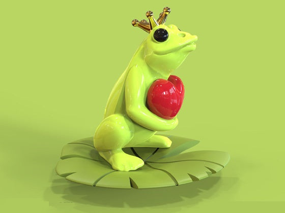porte cles grenouille verte coeur metalmorphose 